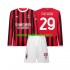 Camisola AC Milan Youssouf Fofana 29 Criança Equipamento Primeiro 2024-2025 Manga Comprida